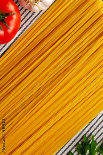 Raw Organic Italian Bavette Pasta in a Bunch