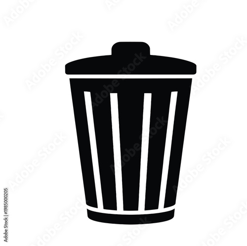 Minimalist trash can symbol for digital interface and waste management ui