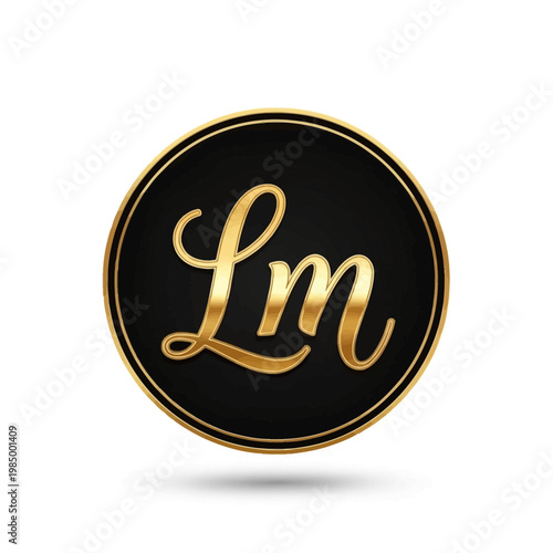 Elegant Golden LM Monogram Logo Design.
