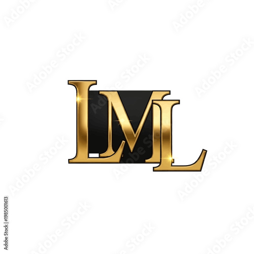 Elegant Gold LML Monogram Logo Design.