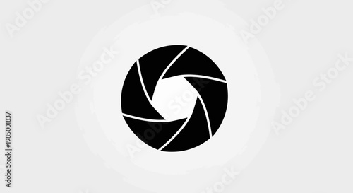 Abstract Black Aperture Blades Forming a Circular Shape.