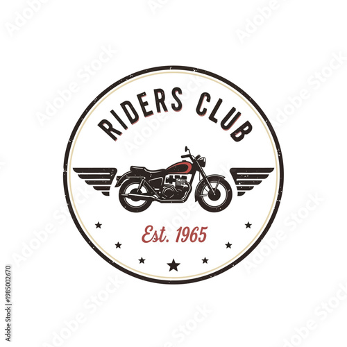 Vintage Motorcycle Riders Club Emblem Est 1965.