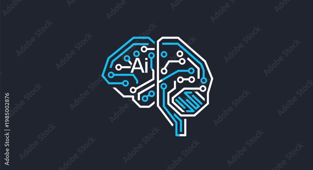 Obraz premium Artificial Intelligence Brain Circuit Board Digital Concept.