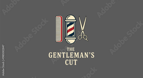 Vintage Barber Shop Logo Design The Gentlemans Cut.