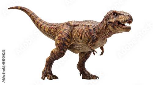 Cuadro en lienzo Fierce Tyrannosaurus Rex dinosaur with sharp teeth, isolated on transparent back