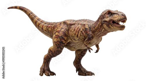 Fototapeta na wymiar Fierce Tyrannosaurus Rex dinosaur with sharp teeth, isolated on transparent background