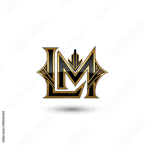 Elegant LM Monogram Logo Design with Gold and Black Accents.