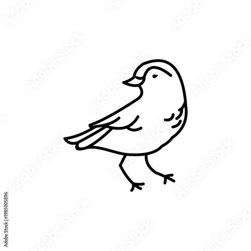 bird logo vector line outline monoline art icon - Vector