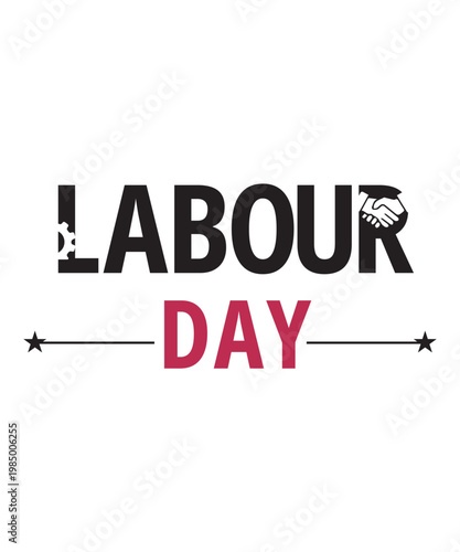 happy labour day logo, labour day typography logo, 1 may labour day