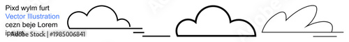 Weather patterns, cloud formations, nature design, digital graphics, educational tools, and creative projects. Thin line clouds in different styles. Weather patterns and nature design concepts