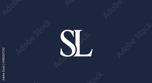 Принти на полотні Elegant Monogram SL Logo Design.