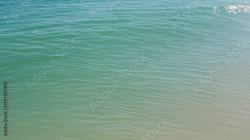 Clear Ocean Day With Rich Emerald Shoreline Waters and Shimmering Sunlight Creates Tropical Serenity