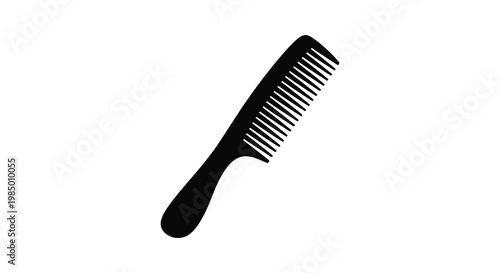 A simple black comb isolated on a white background graphic silhouette