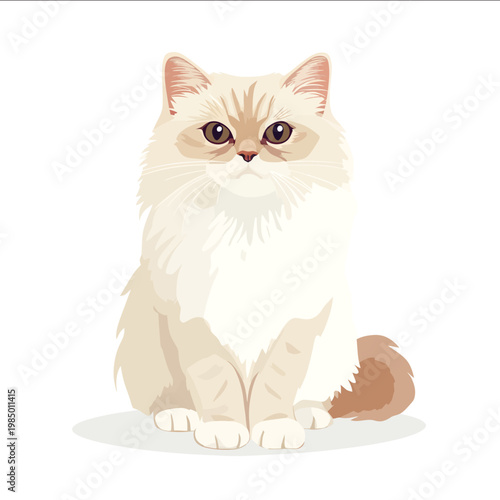 simple vector British Longhair clipart illustration white background vector art style simple design flat illustration no shadows