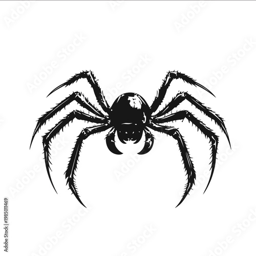 black silhouette arthropod on a white backgrounk vector