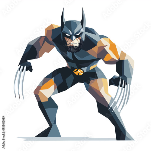 simple vector wolverine clipart illustration white background vector art style simple design flat illustration no shadows