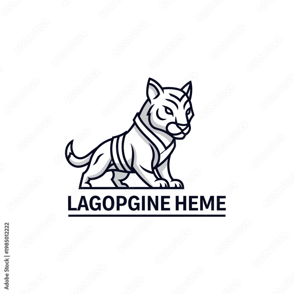 Fototapeta premium Stylized Tiger Logo Design with Bold Text.