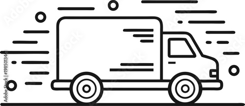 Fast Shipping Truck Icon Collection, Free Delivery, 24h Express Service, Speed Van Symbols on White Background Vector
