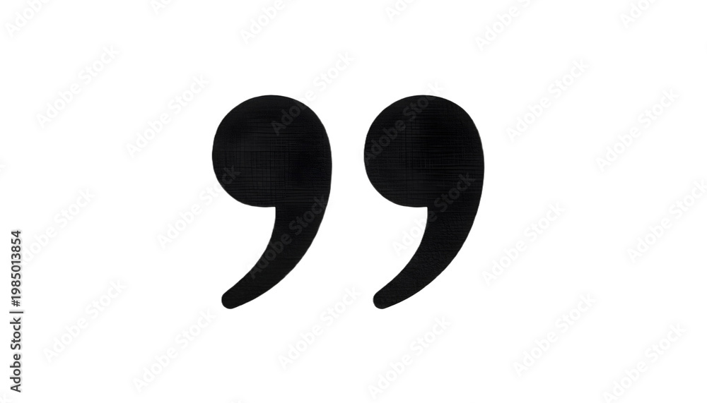 Obraz premium Isolated Black Double Quotation Mark Symbol on White Background