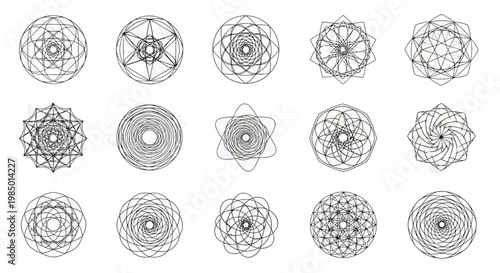 Collection of intricate geometric mandala designs.