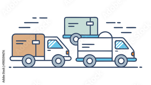 Fast Shipping Truck Icon Collection, Free Delivery, 24h Express Service, Speed Van Symbols on White Background Vector