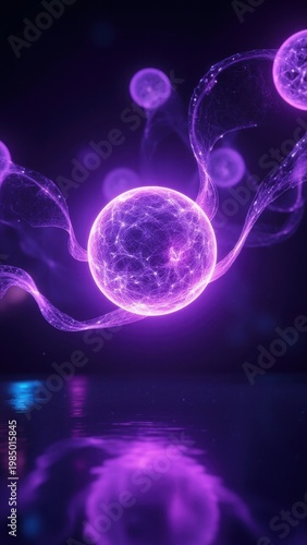 Vibrant microbes against dark background