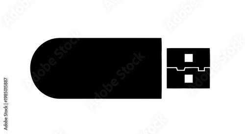 Vector illustration of usb flash drive icon on a transparent background