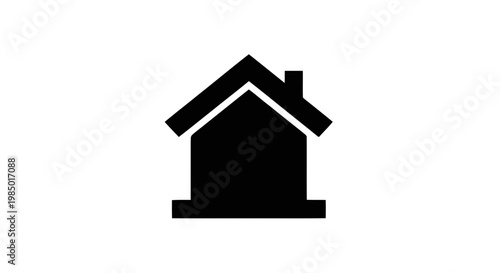 Vector illustration of simple house icon with chimney vector illustration on a transparent background