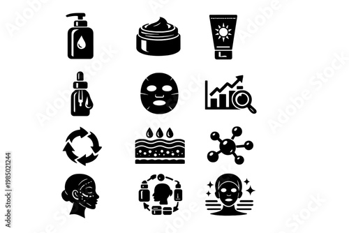 Beauty serum skincare icon generation symbol image vector sunscreen simple spf diagram
