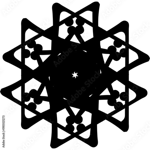 Geometric Interlocking Starburst Mandala Silhouette
