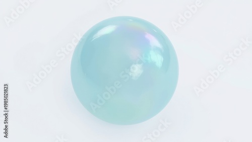 Transparent sphere with a shiny metallic finish, resembling a pearl.