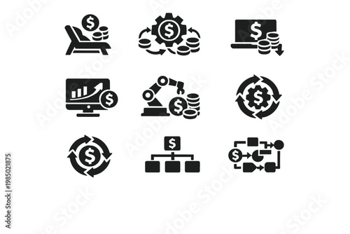 Icon earnings vector transparent no passive isolated simple digital generation diagram symbol