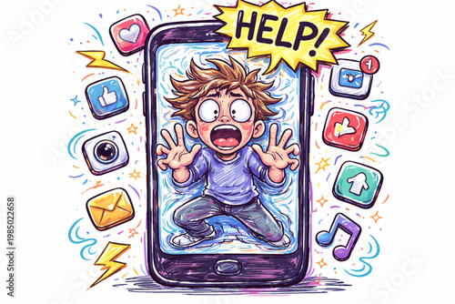 Trapped simple sketch generation organic image icon vector doodle app human touch messy