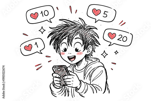 Person uneven lines messy simple vector scribble likes doodle checking image generation icon