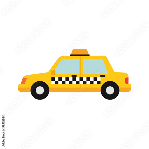 vector taxi cab isolated on white
