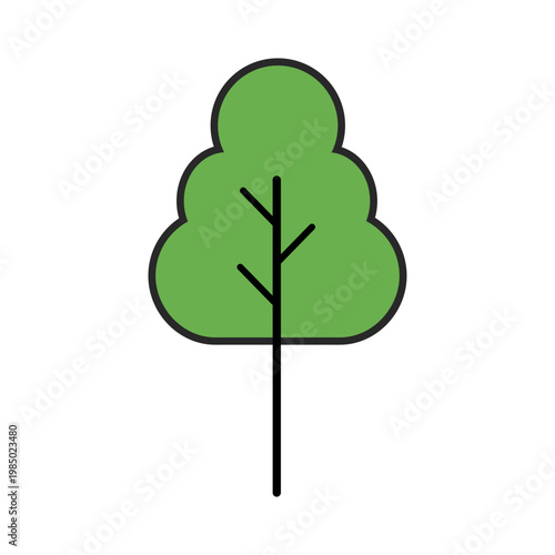 vector green tree isolated on white