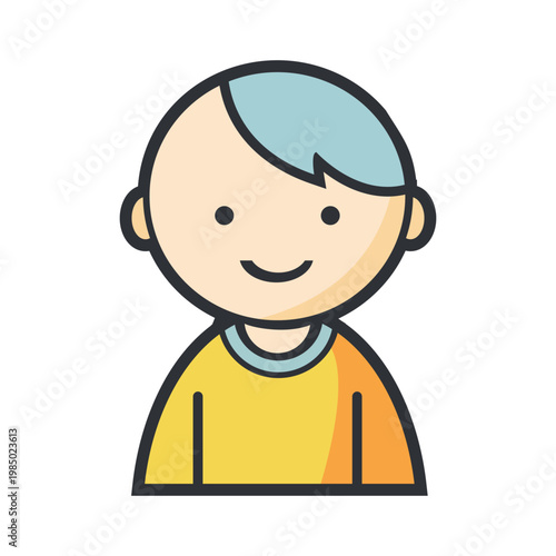 vector little boy with a gift box