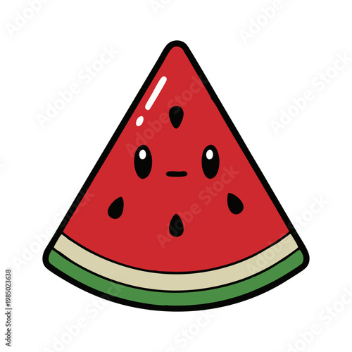vector watermelon slice isolated on white
