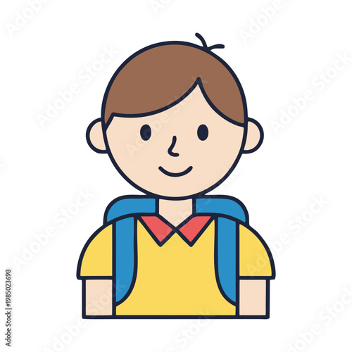 vector cartoon boy with book