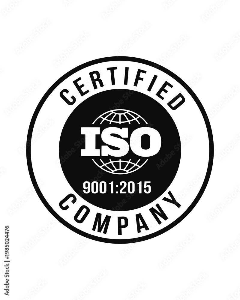 Obraz premium ISO 9001 2015 Black Symbol Vector SVG