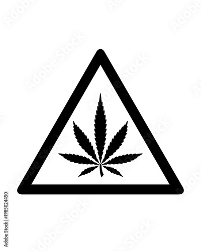 Cannabis warning Black Symbol Vector SVG