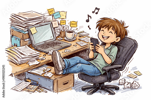 Doodle icon simple stylemessy vector image work organic simple ignoring generation messy person