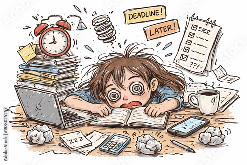 Vector person doodle icon messy uneven lines simple stylemessy failing sketch fail productivity