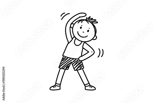Vector person simple naive white generation icon black image background exercising style