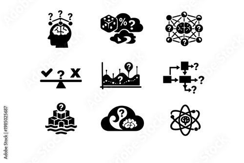 Symbol generation vector unpredictable icon simple uncertainty fill image icons spaced diagram