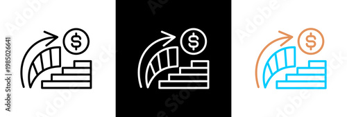 Business Performance on white and black background