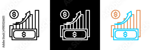 Economic Growth on white and black background