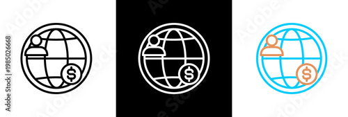 Globlalization on white and black background