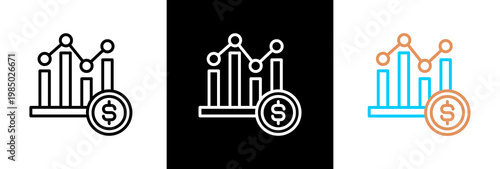 Stock Market on white and black background