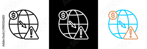 Global Crisis on white and black background